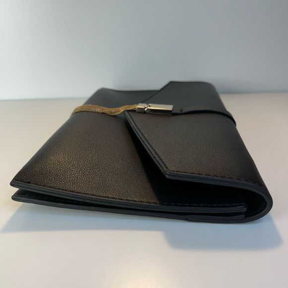 NWT VIETA ELLIANA BLACK FOLD-OVER CLUTCH - Picture 3 of 11